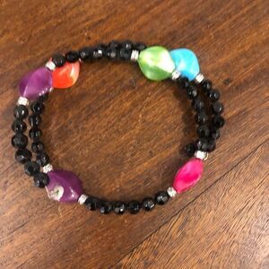 Stretch multicolored choker necklace 